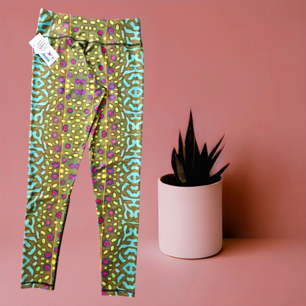 Brook Trout Fish Print Patterned All Sport Leggings/Fashion Print leggings lady
